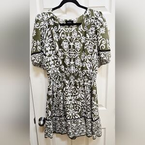 MSK Short-Sleeve V-Neck A-line Dress